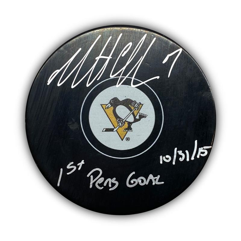 Matt Cullen Signed, Inscribed "1st Pens Goal 10/31/15" Pittsburgh Penguins Hockey Puck