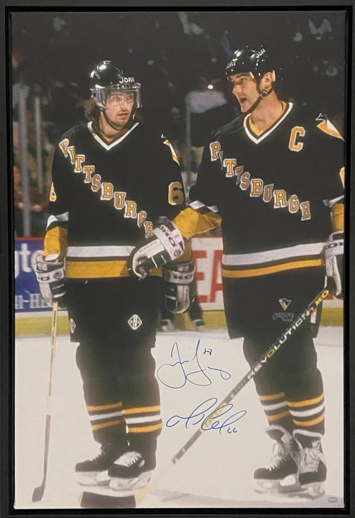 Mario Lemieux and Jaromir Jagr 1992 Pittsburgh Penguins 8x10 Photo 