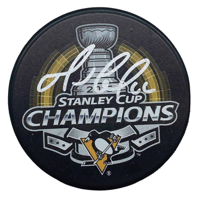 Mario Lemieux Signed Pittsburgh Penguins 2016 Stanley Cup Champions Hockey Puck