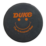 Mario Lemieux Signed Pittsburgh Penguins 1970s Vintage Duke Beer Hockey Puck