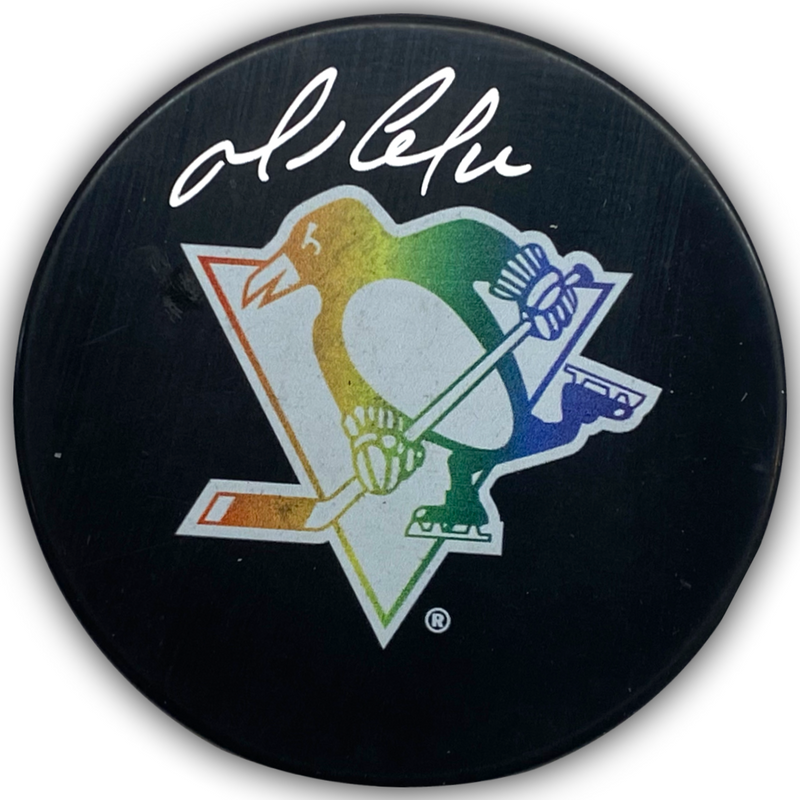 Mario Lemieux Signed Pittsburgh Penguins Hockey Is For Everyone Hockey Puck