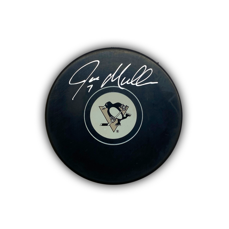 Joe Mullen Signed Pittsburgh Penguins Hockey Puck