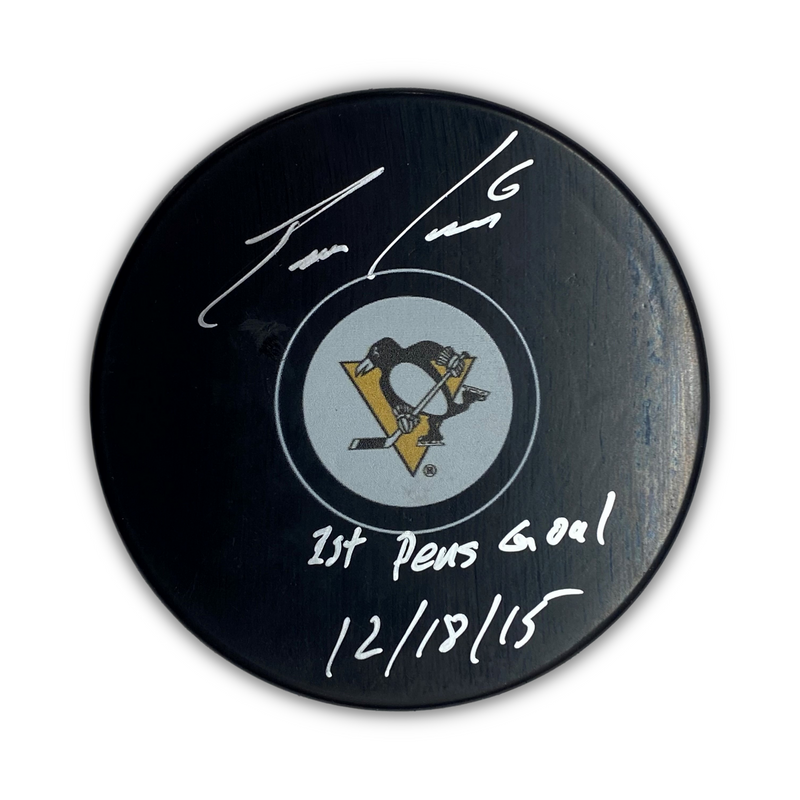 Trevor Daley Signed, Inscribed "1st Pens Goal 12/18/15" Pittsburgh Penguins Hockey Puck