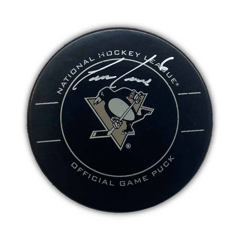 Trevor Daley Signed Pittsburgh Penguins Game Model Hockey Puck