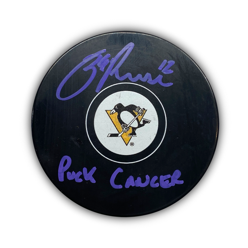 Zach-Aston Reese Signed, Inscribed "Puck Cancer" Pittsburgh Penguins Hockey Puck